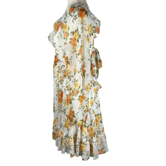 VICI‎ FLORAL LONG SLEEVE CUTOUT BACK CHIFFON BABYDOLL DRESS NWT WOMEN'S MEDIUM - Picture 6 of 16
